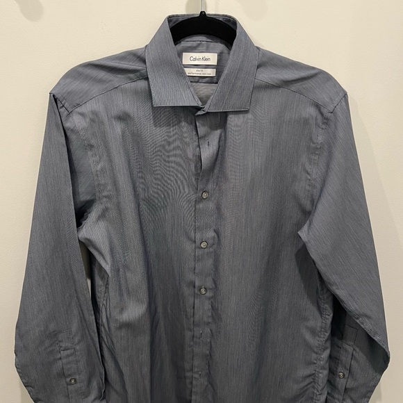 Men’s Calvin Klein Slim Fit Performance Non-Iron Button Down Shirt - Picture 1 of 6